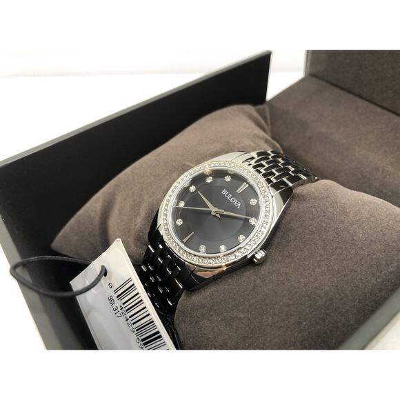Bulova Classic Crystal Stainless Steel Quartz Ladies Watch NEW